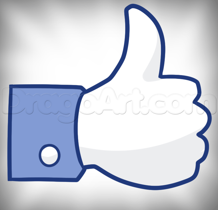 763x735 how to draw a thumbs up, facebook like, step - Thumb Drawing