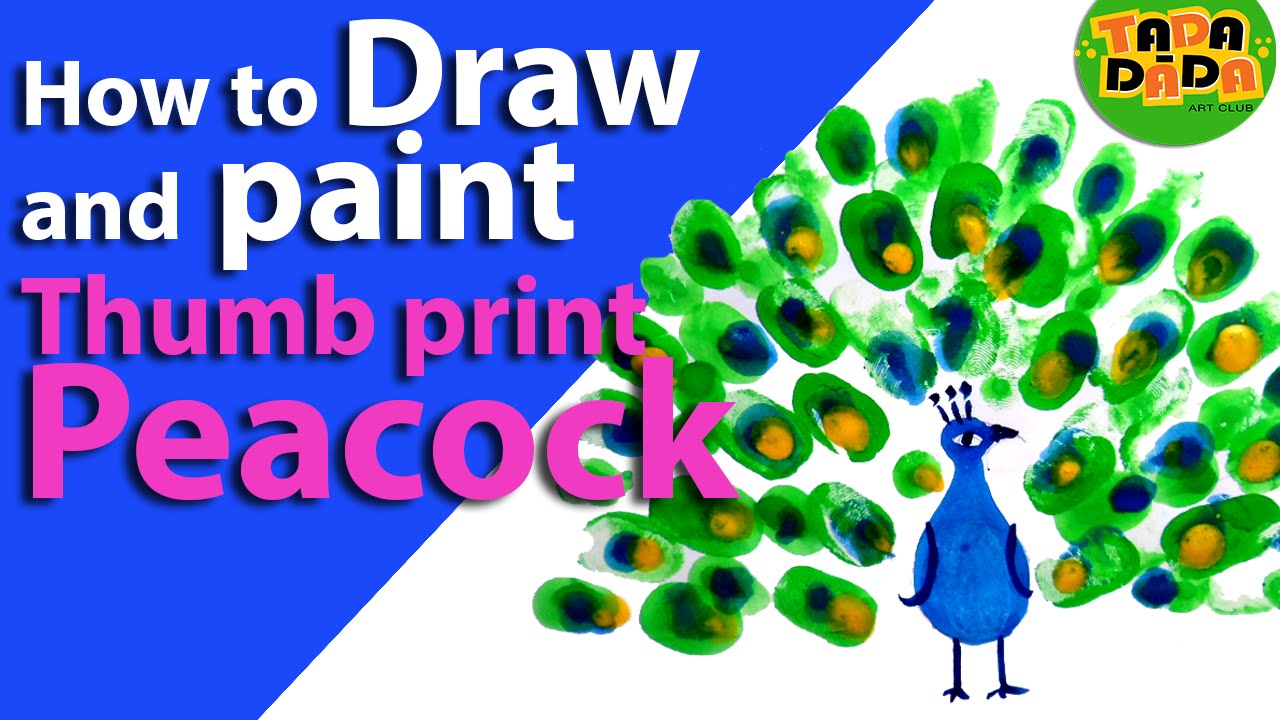 1280x720 learn how to draw and paint thumb print peacock - Thumb Drawing