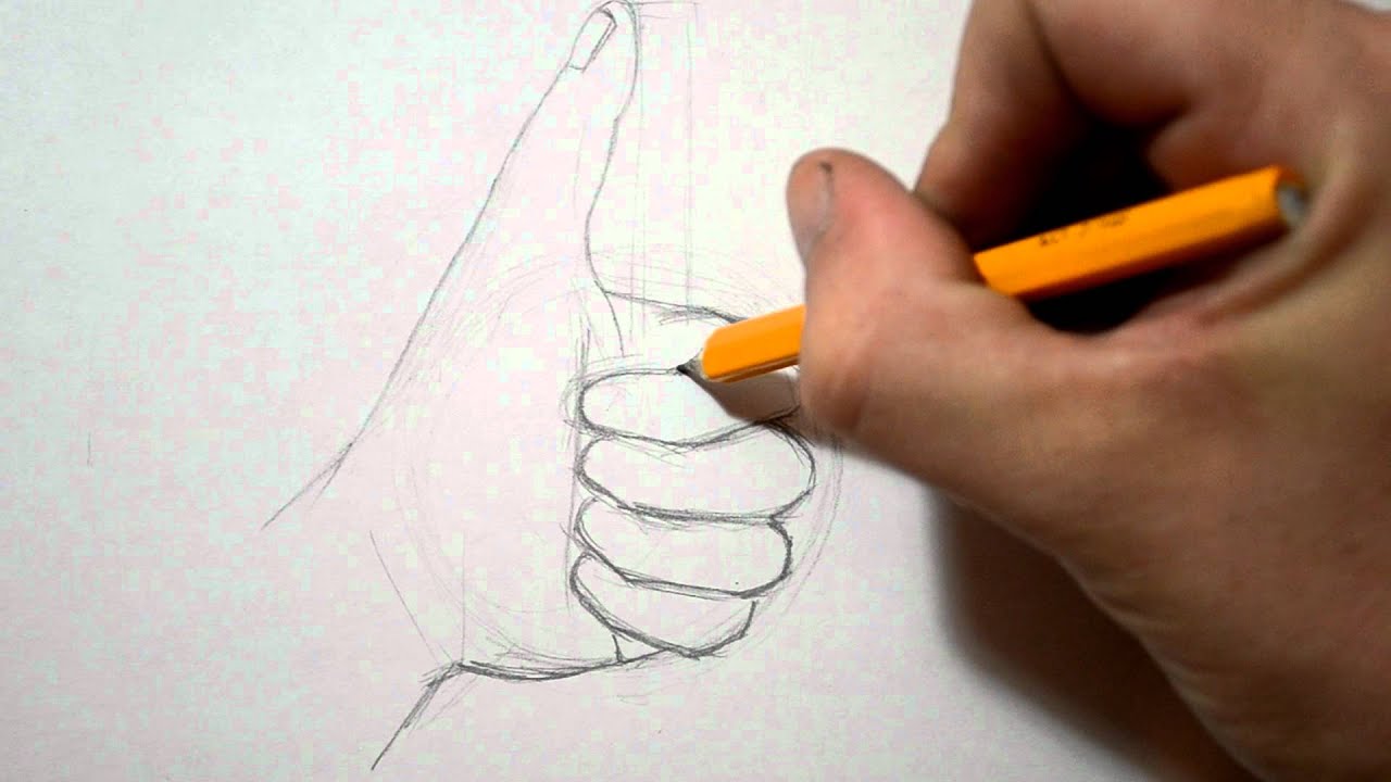 1280x720 how to draw a hand - Thumbs Up Drawing