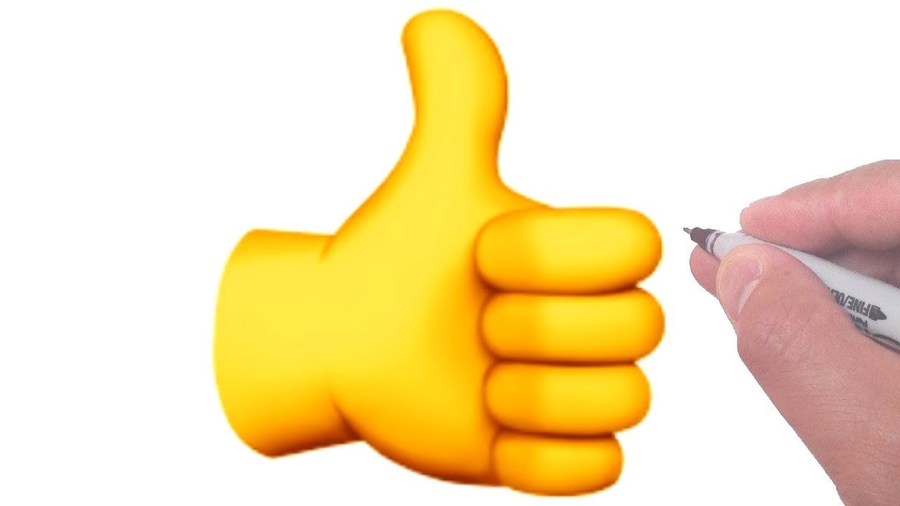 1280x720 how to draw the thumbs up sign emoji - Thumbs Up Drawing