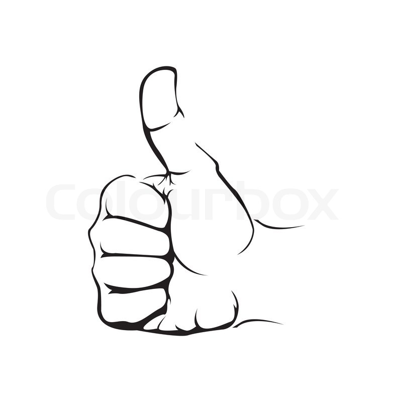 782x800 thumb up simple symbol stock vector colourbox - Thumbs Up Drawing