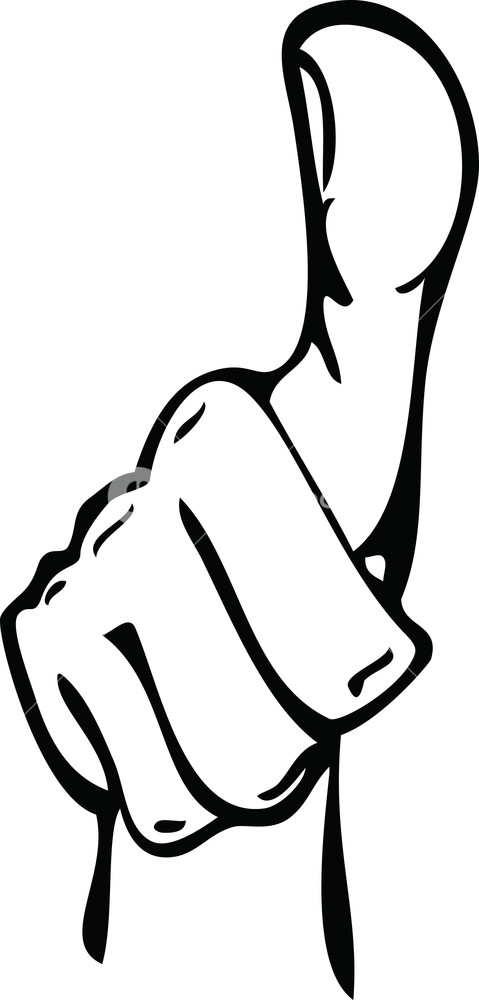 479x1000 cartoon line drawing of human hand with thumbs up symbol royalty - Thumbs Up Drawing