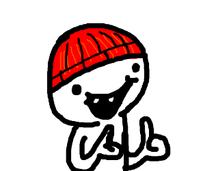 300x250 guy wearing a beanie giving a thumbs up drawing - Thumbs Up Drawing