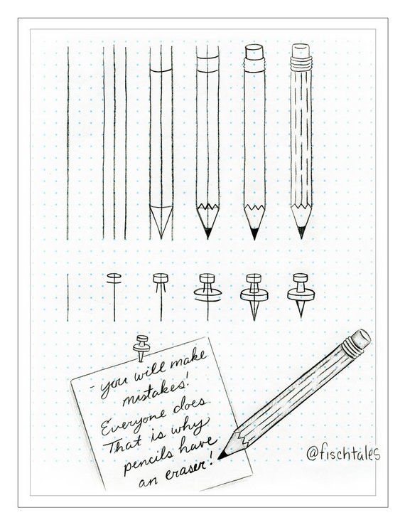 570x738 How To Draw Pencil And Thumbtack Drawing Tutorial - Thumbtack Drawing