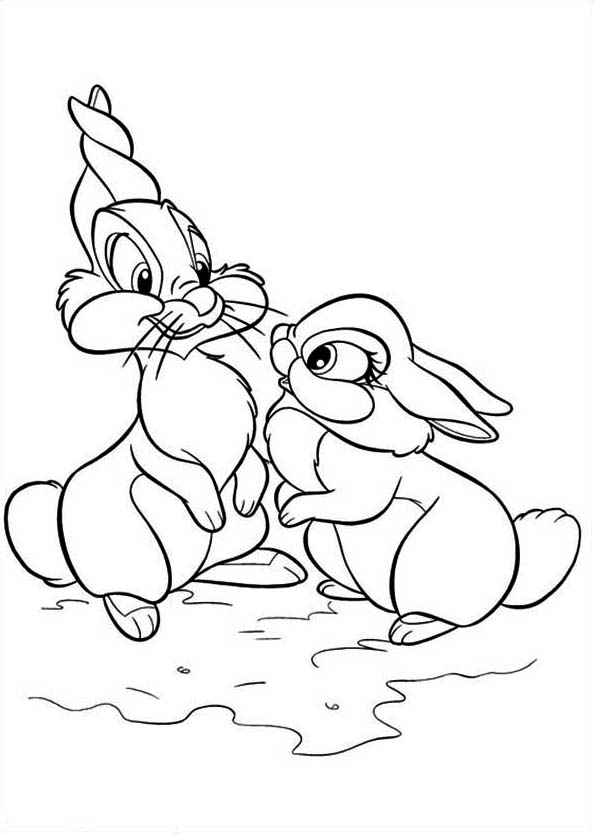 594x834 thumper and miss bunny first met coloring page - Thumper Drawing