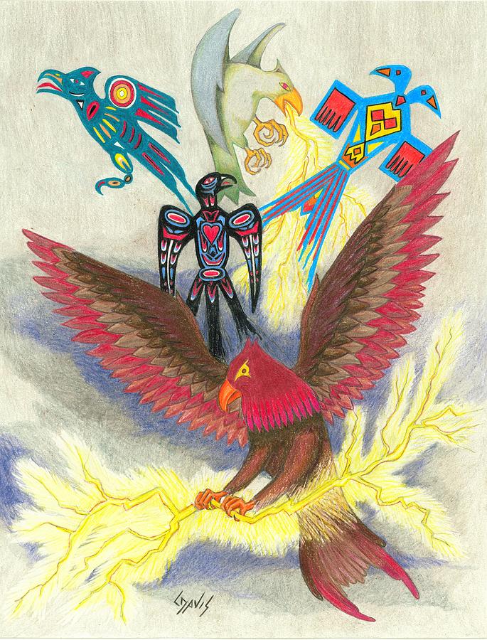 685x900 Legend Of The Thunderbird Drawing - Thunderbird Drawing