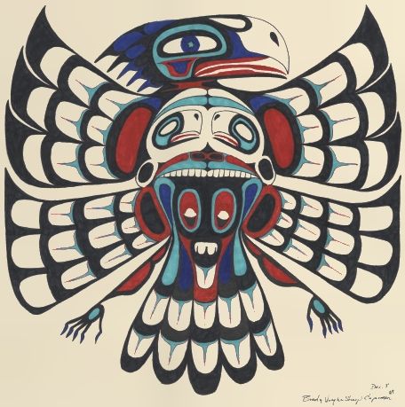 456x459 Native American Thunderbird Thunderbird With Bear Thunderbird - Thunderbird Drawing