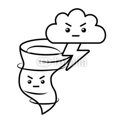 400x400 kawaii twister angry cloud and thunderbolt cartoon buy photos - Thunderbolt Drawing
