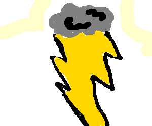 300x250 tiny cloud emanates emourmous thunderbolt drawing - Thunderbolt Drawing