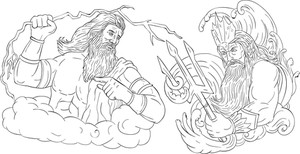 300x154 zeus greek god thunderbolt lightning poseidon trident - Thunderbolt Drawing