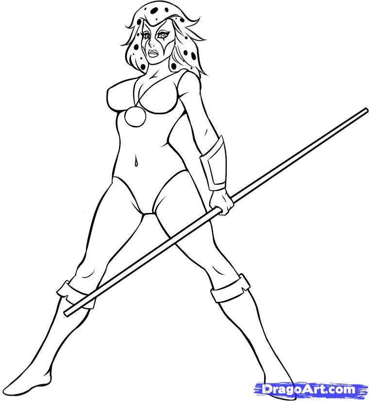 760x825 How To Draw Cheetara, Step - Thundercats Drawing