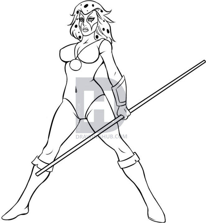 663x720 How To Draw Cheetara, Step - Thundercats Drawing