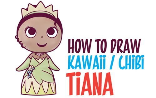 500x314 how to draw cute baby chibi kawaii tiana the disney princess - Tiana Drawing