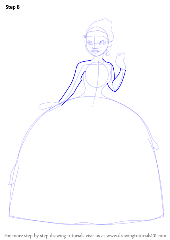 598x844 learn how to draw tiana from the princess and the frog - Tiana Drawing