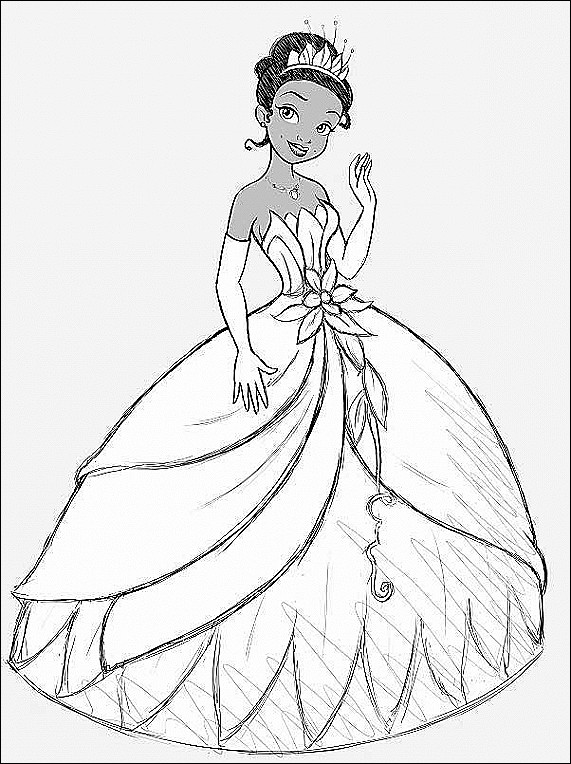 571x764 princess tiana drawings free coloring sheets - Tiana Drawing