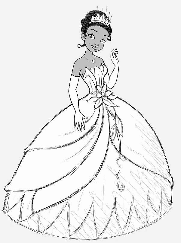 602x805 tiana drawing free download - Tiana Drawing