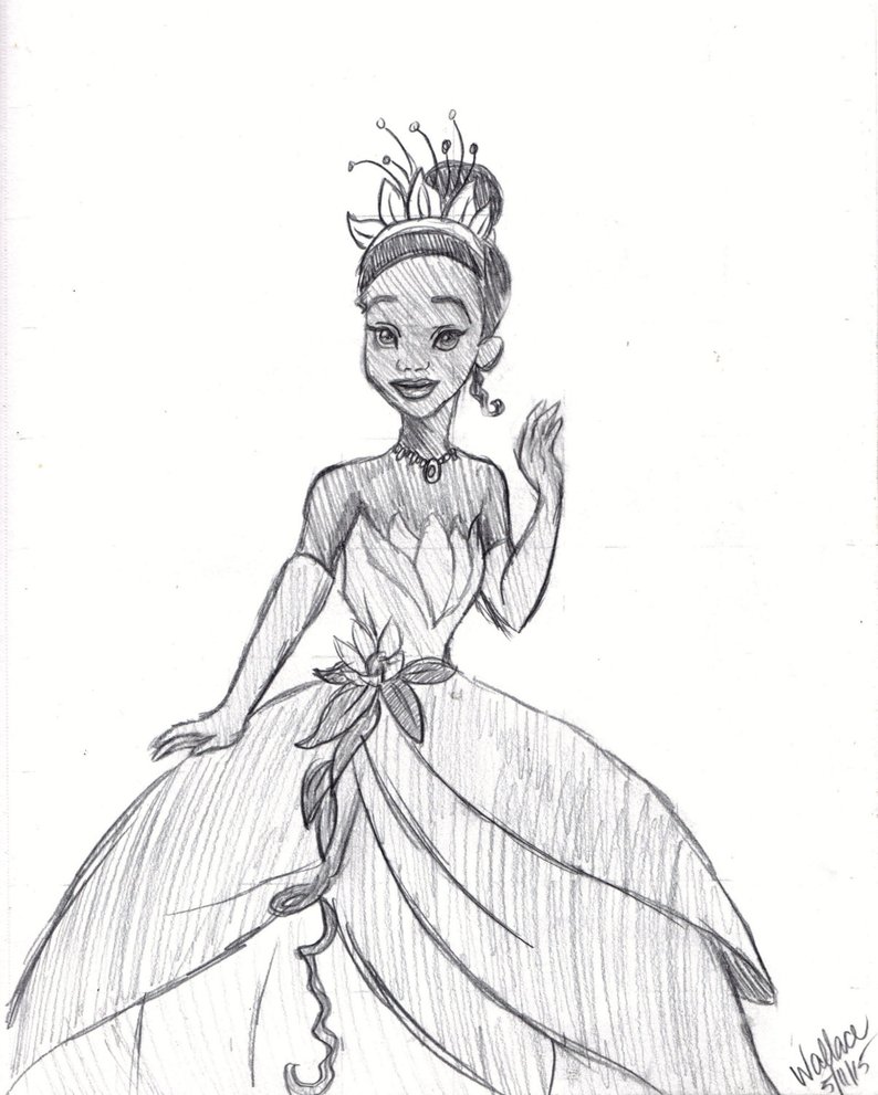 794x991 disney's the princess and the frog tiana sketch drawing etsy - Tiana Drawing