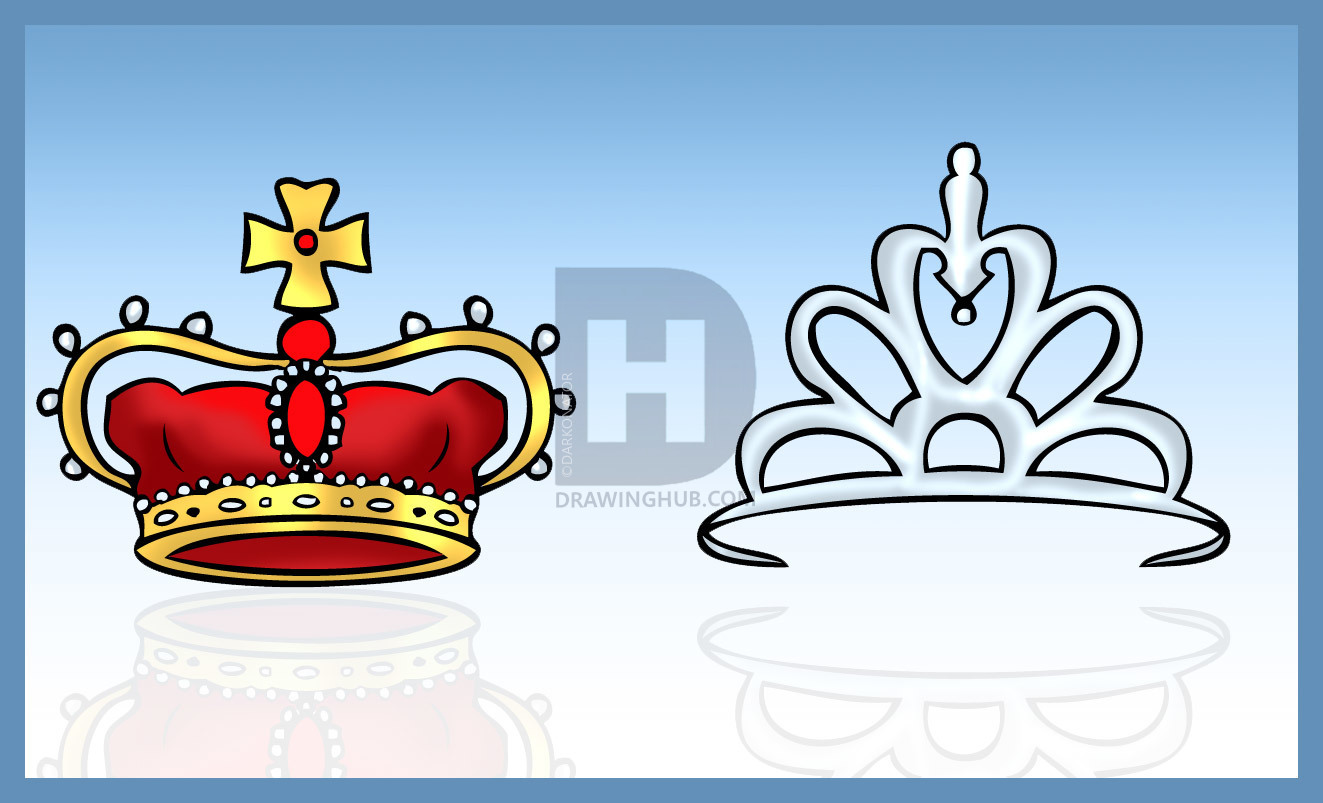 1323x803 how to draw a tiara, crown, step - Tiara Drawing