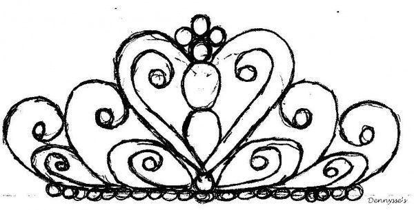 600x305 royal icing tiara template drawing tiara tattoo - Tiara Drawing