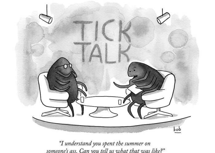 700x500 on tick interviews another on a talk show called greeting card - Tick Drawing