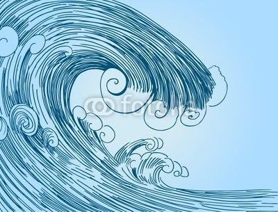 400x305 How To Draw Waves Tsunami Wave Drawing From John Tak Royalty - Tidal Wave Drawing