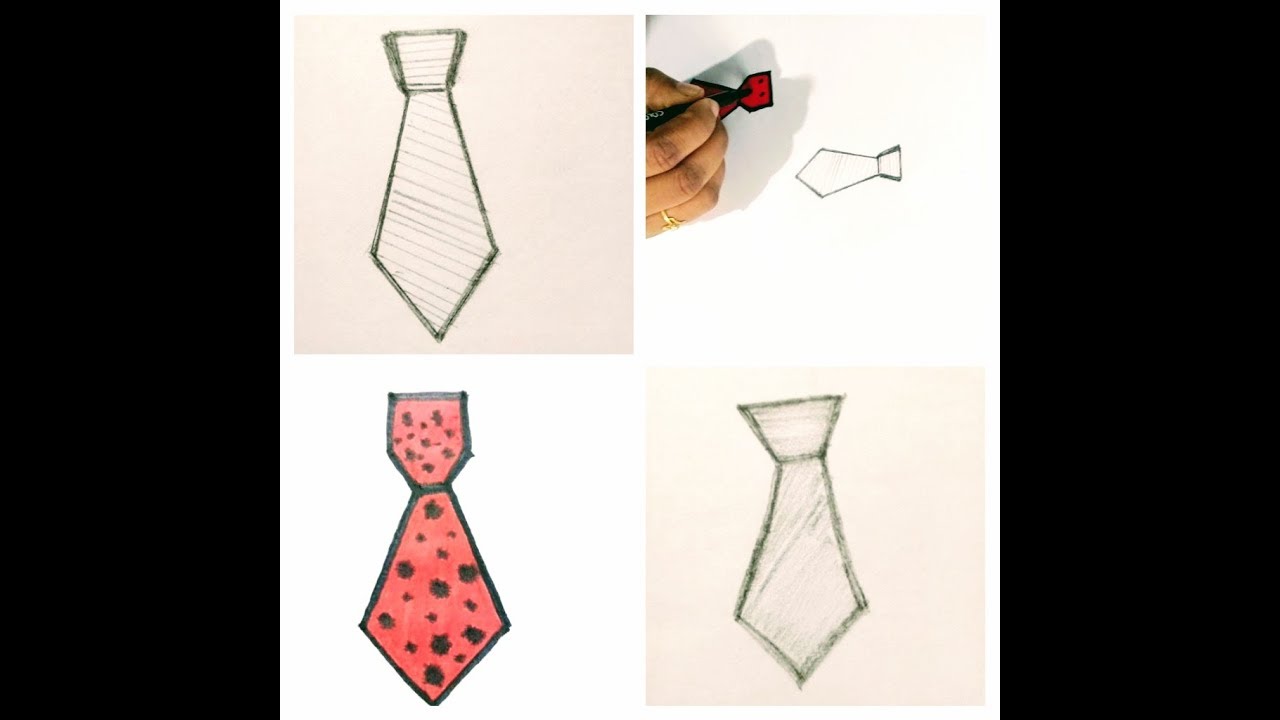 1280x720 how to draw a tie easy drawing for kids step - Tie Drawing