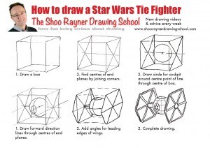 300x212 how to draw a star wars x wing fighter shoo rayner author - Tie Fighter Drawing