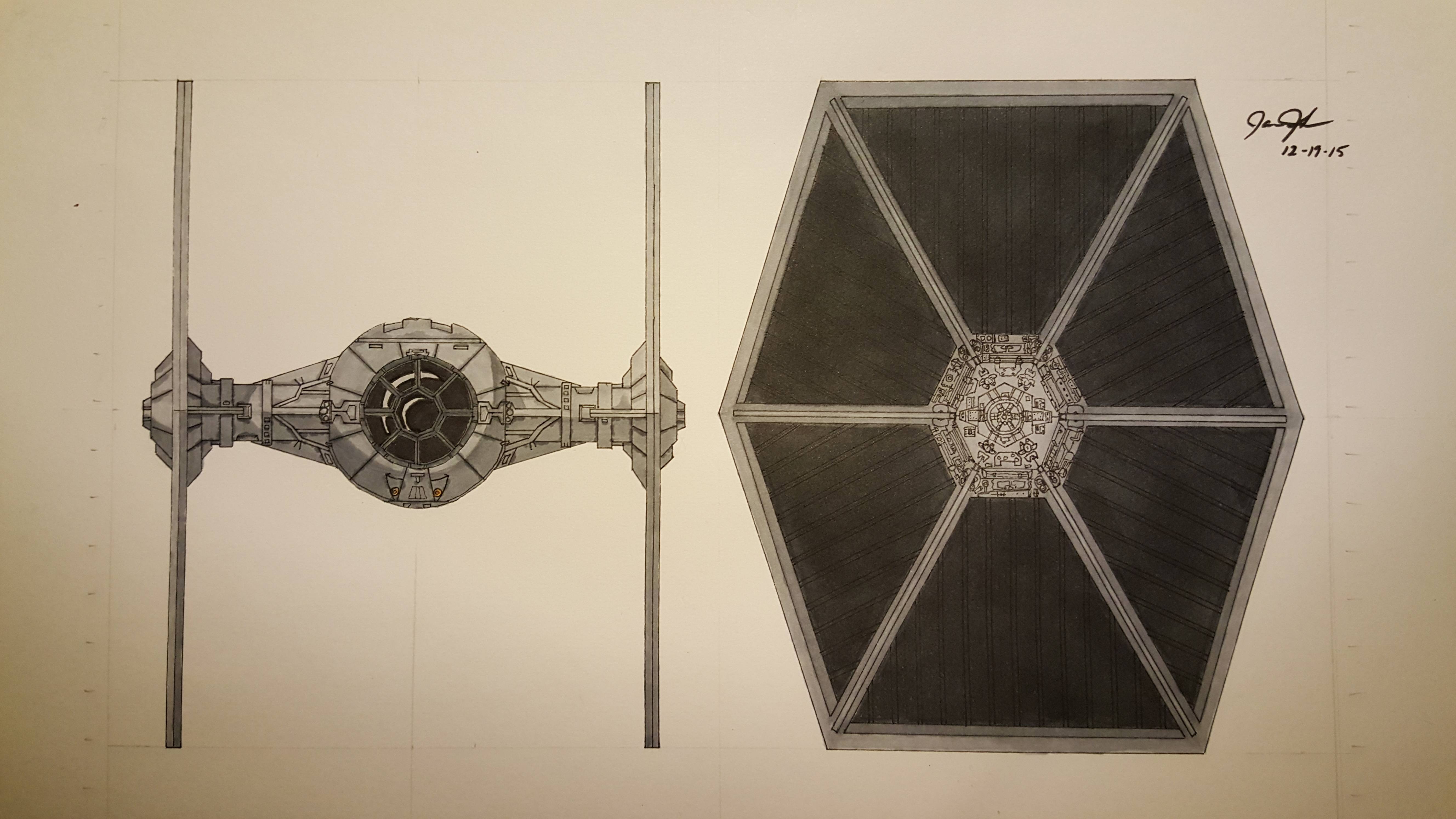 5312x2988 my tie fighter drawing is done! all colored in now long live - Tie Fighter Drawing