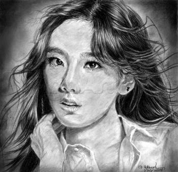 350x339 how to draw tiffany of girls generation, step - Tiffany Drawing