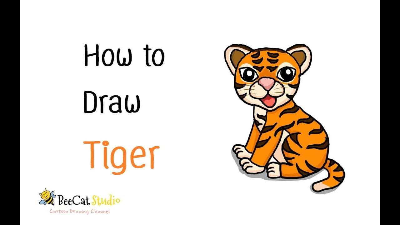 1280x720 How To Draw A Cute Cartoon Tiger - Tiger Cartoon Drawing