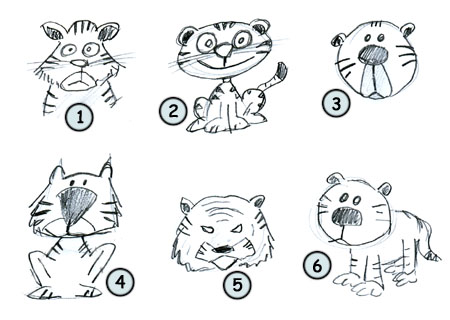 450x320 how to draw cartoon tigers - Tiger Cartoon Drawing