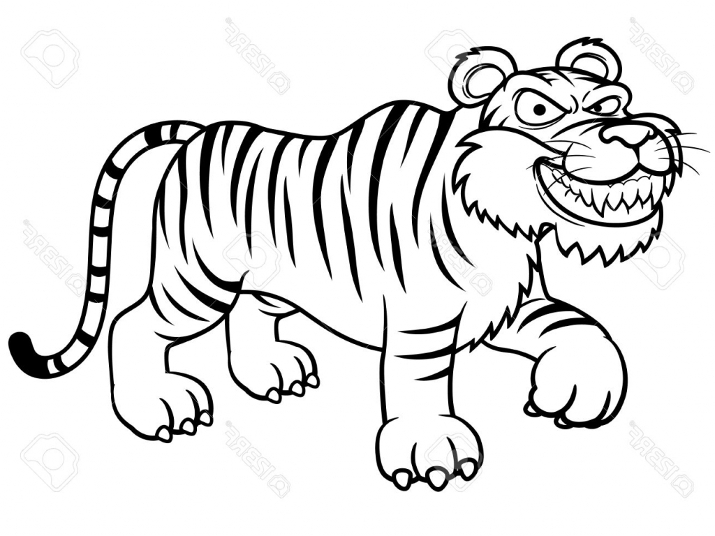 1024x768 tiger cartoon drawing tiger cartoon drawing how to draw cartoon - Tiger Cartoon Drawing