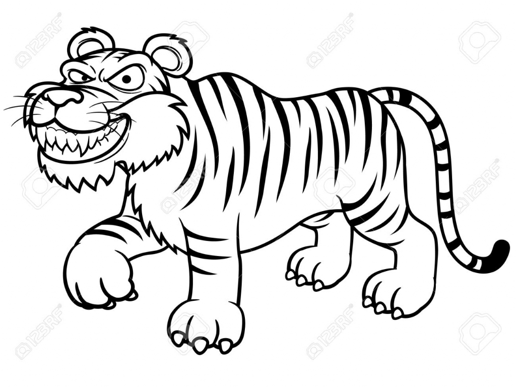 1024x768 tiger drawing cartoon and draw a cartoon tiger tiger cartoon - Tiger Cartoon Drawing