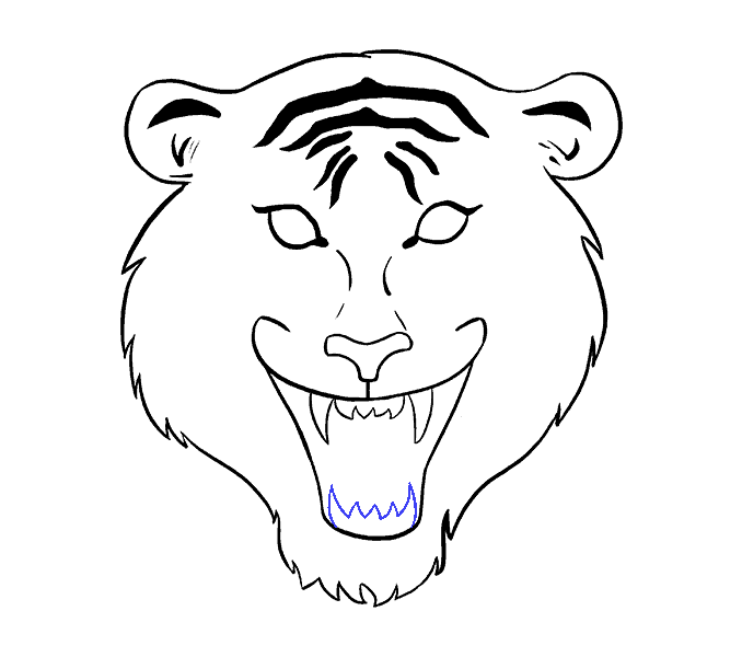 678x600 How To Draw A Tiger Face In A Few Easy Steps Easy Drawing Guides - Tiger Drawing