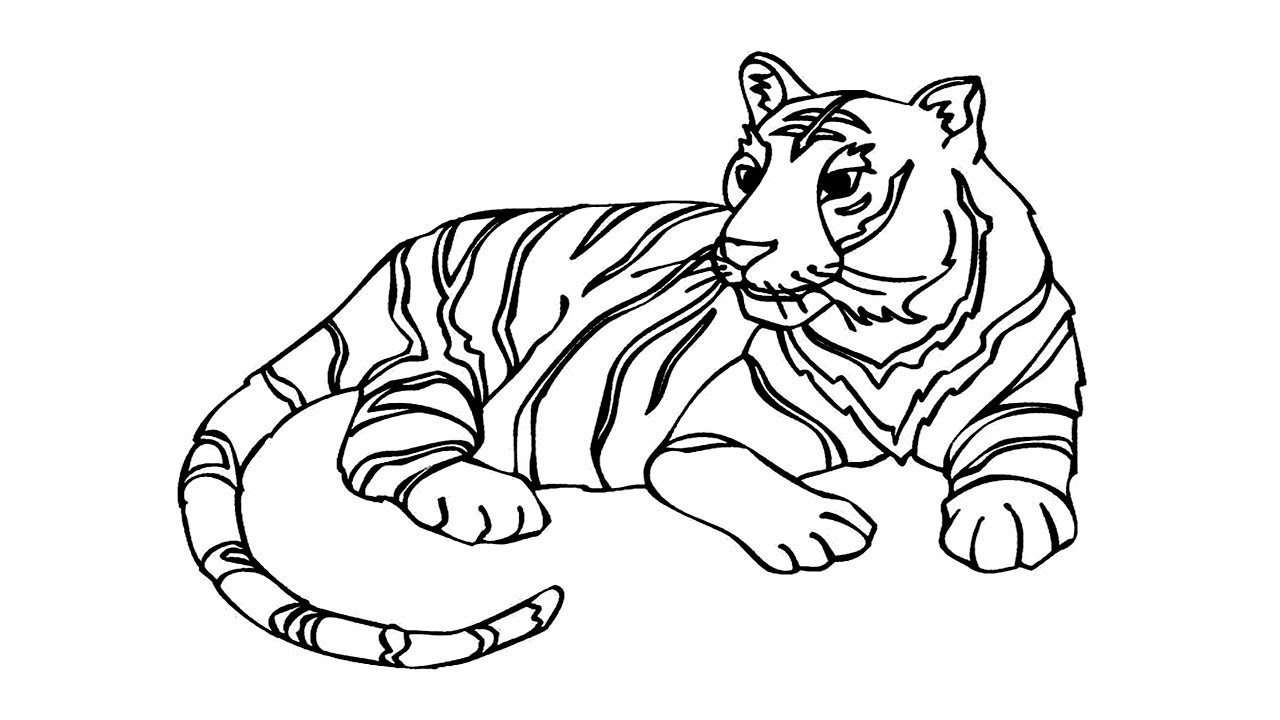 1280x720 coloring pages how to draw a tiger how to draw a tiger face - Tiger Drawing