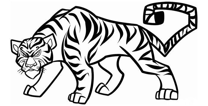 Tiger Drawing Outline at PaintingValley.com | Explore collection of ...