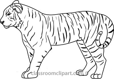 400x277 Vibrant Creative Tiger Out Line Outline Clipart Images Tattoo - Tiger Drawing Outline