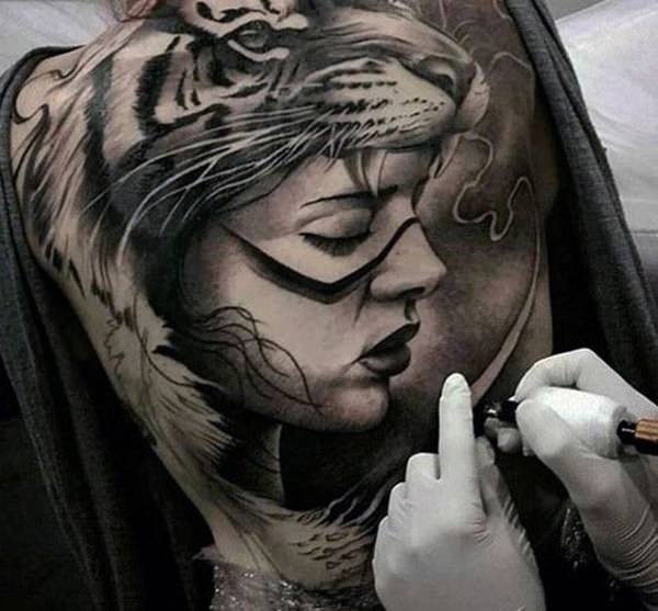 600x557 Top Tiger Tattoos - Tiger Drawing Tattoo