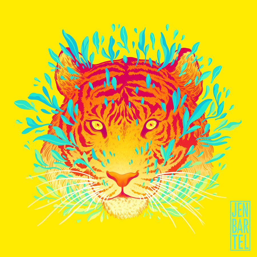 900x900 Drawing Illustration Art Animals Design Tiger Endangered Artists - Tiger Drawing Tumblr