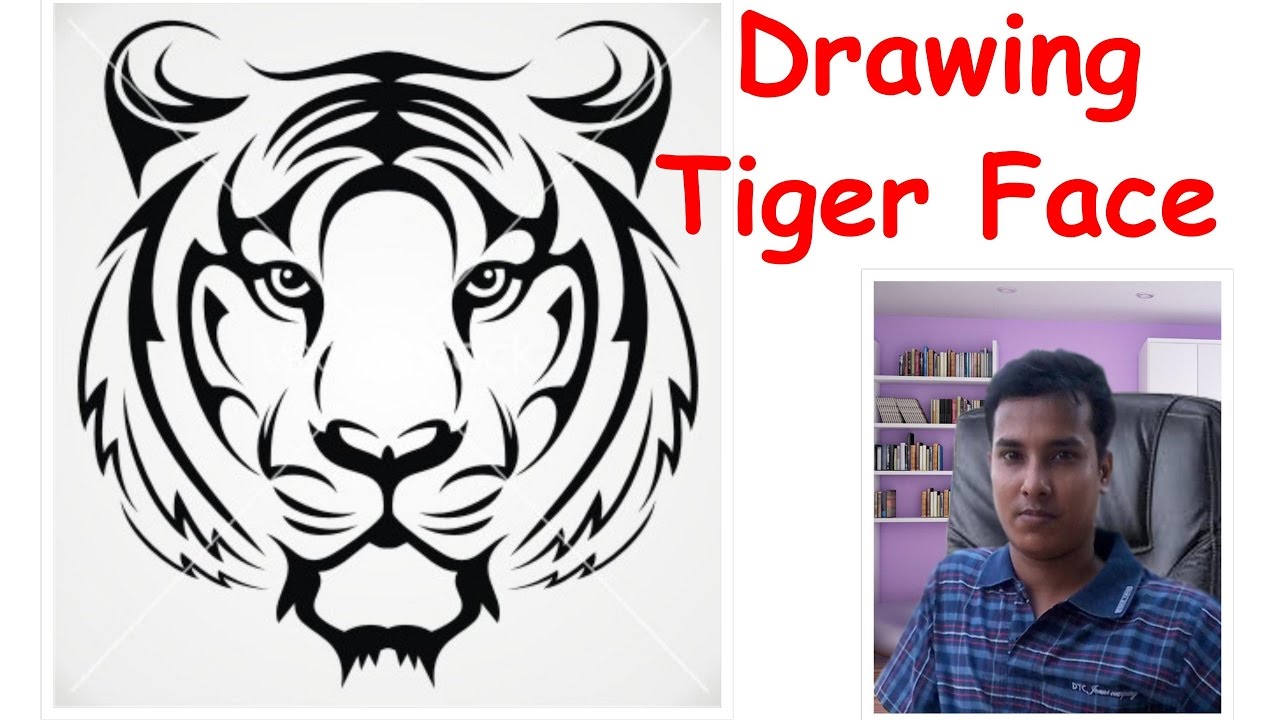 1280x720 How To Draw A Tiger Face - Tiger Face Drawing