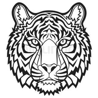 320x320 Tiger Face Outline Drawing - Tiger Face Outline Drawing