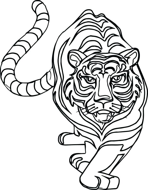 Tiger Face Outline Drawing at PaintingValley.com | Explore collection ...