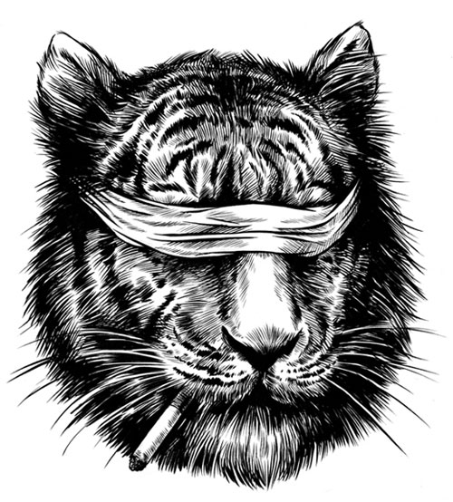 500x554 Tiger Head - Tiger Head Drawing