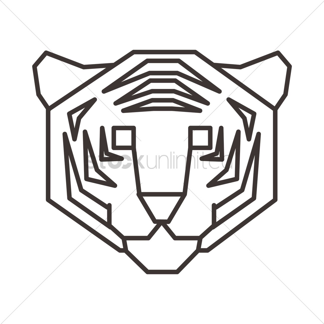1300x1300 Tiger Head Vector Image - Tiger Head Line Drawing