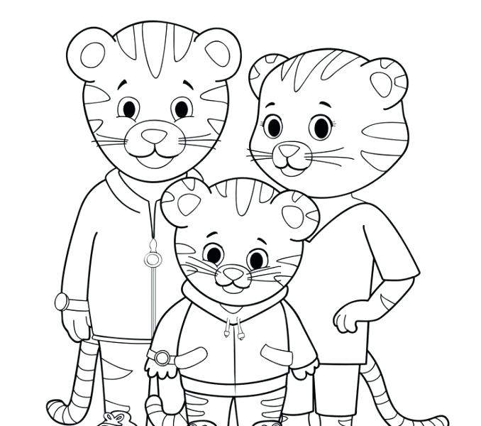 678x600 Daniel Tiger Coloring Pages Line Drawing - Tiger Line Drawing