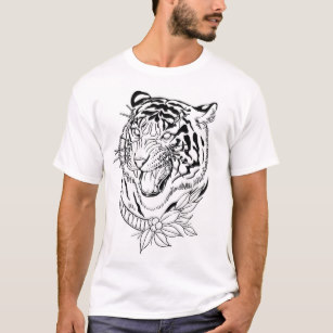 Tiger Line Drawing at PaintingValley.com | Explore collection of Tiger ...