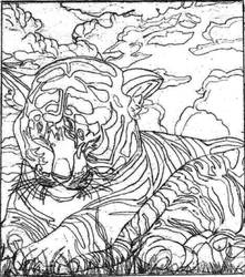 221x250 Art Tiger - Tiger Line Drawing