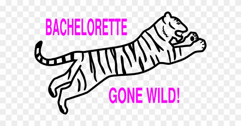 840x439 Bachelorette Clip Art - Tiger Line Drawing