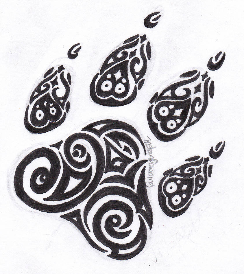 844x947 tribal tiger paw - Tiger Paw Drawing