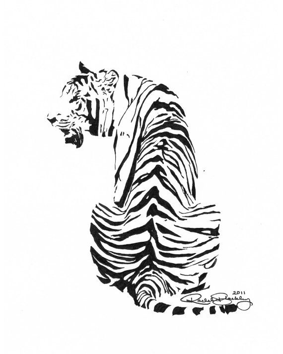 570x713 love my tigers! r knight studio tiger drawing, ink art, tiger - Tiger Pen Drawing
